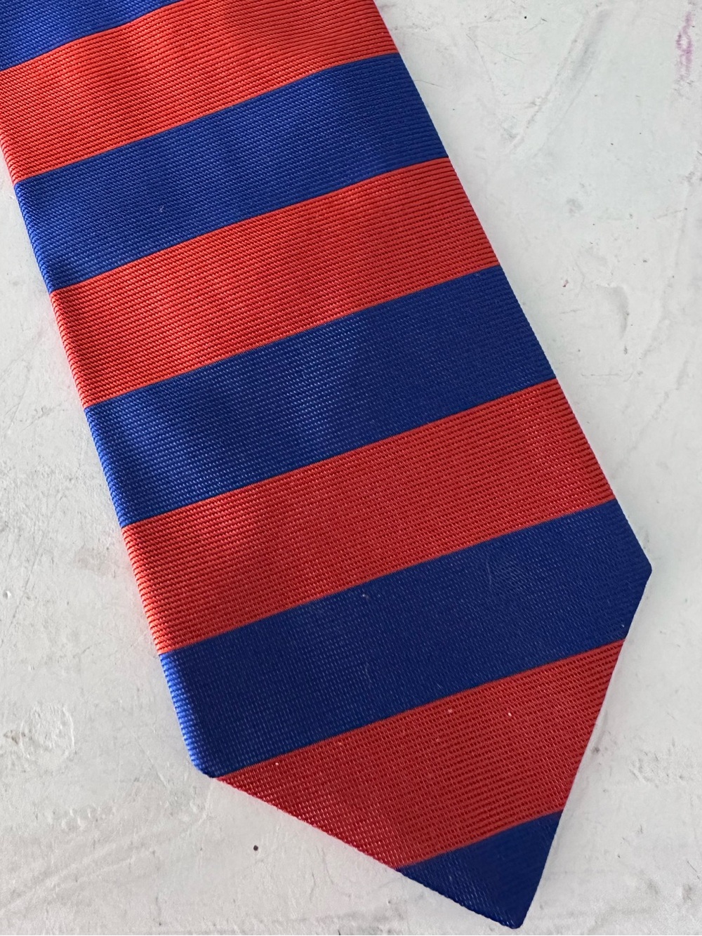 BROOKS BROTHERS ORANGE BLUE STRIPED SILK TIE